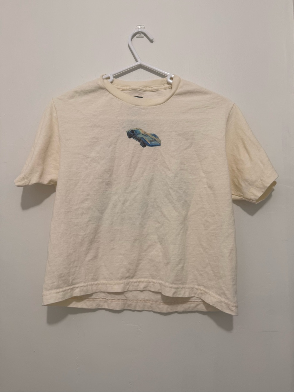 Women's Cream Crop Tee corvette Chevrolet